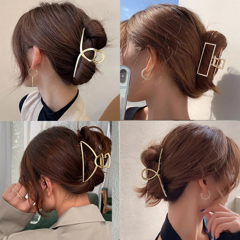 Femlion Geometric Hair Claw Clips for Women - Fashion Metal Hair Accessories