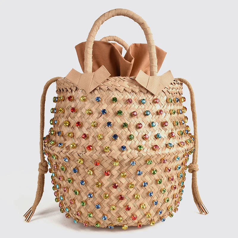 Femlion Rainbow Crystal Woven Tote Bag: Best Handbag 2020 for Women