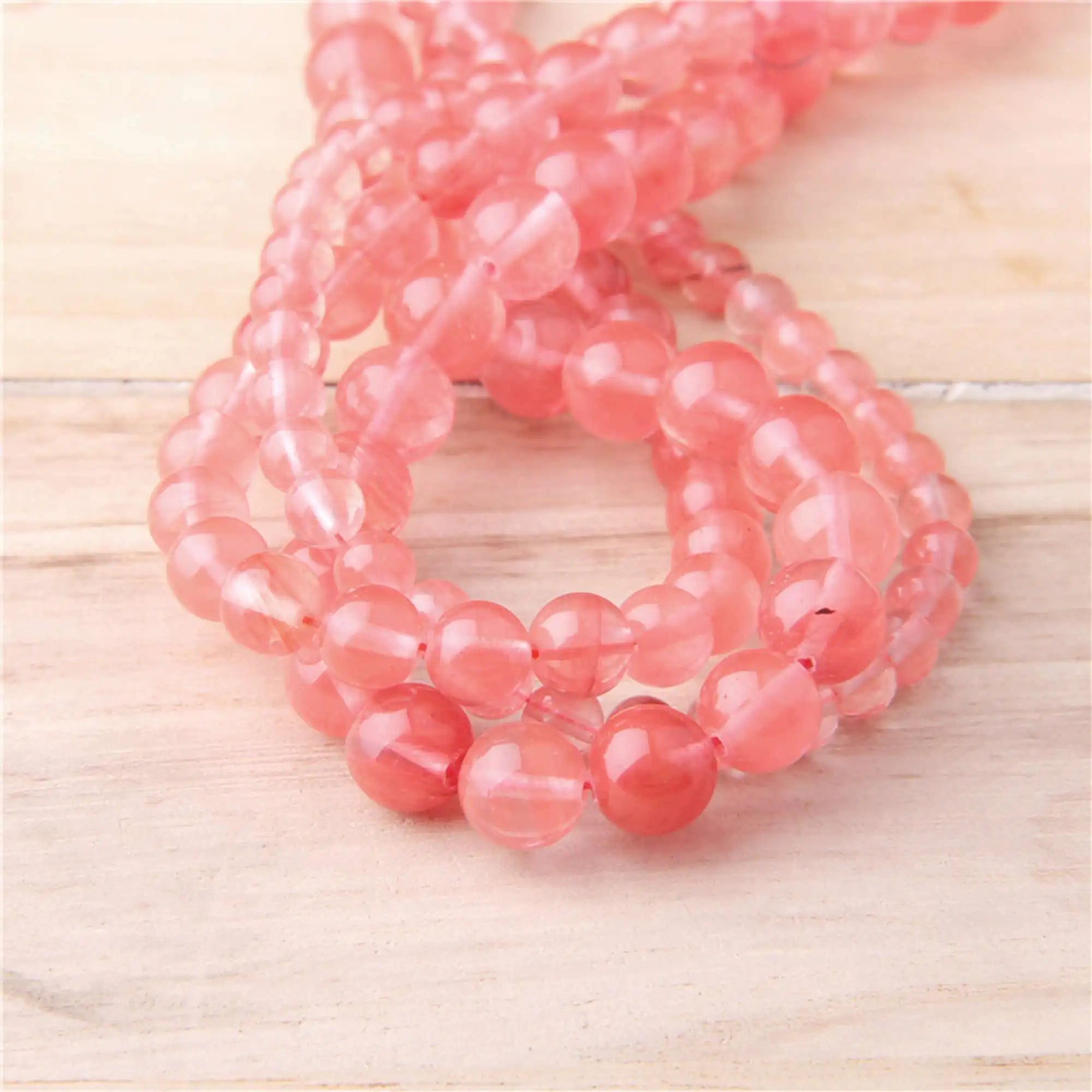 Femlion Red Watermelon Stone Bead Tourmaline Round Beads Set