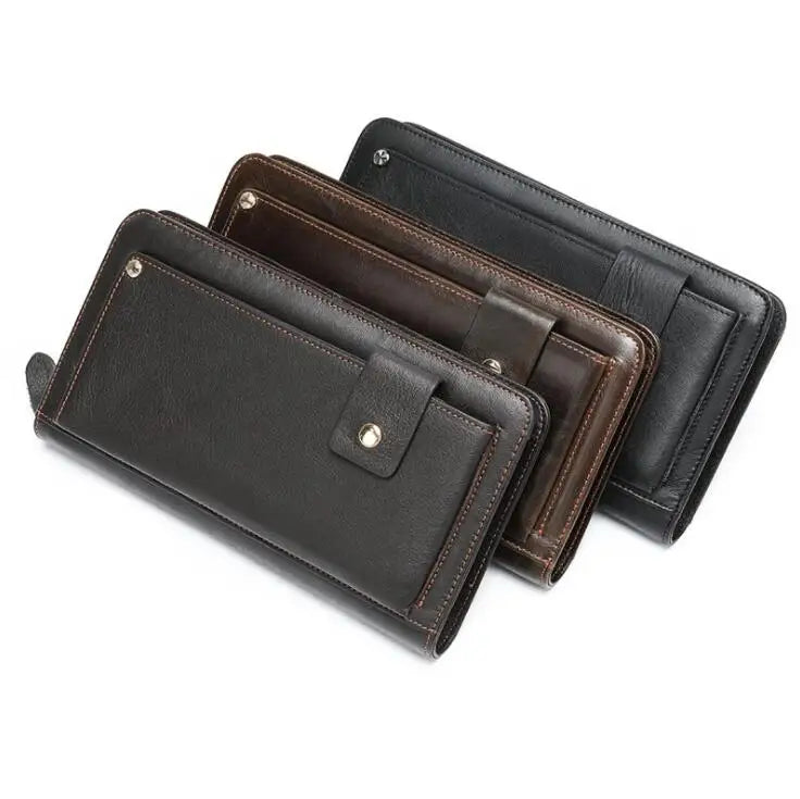 Femlion Men's Leather Phone Wallet Clutch Card Holder Money Purse