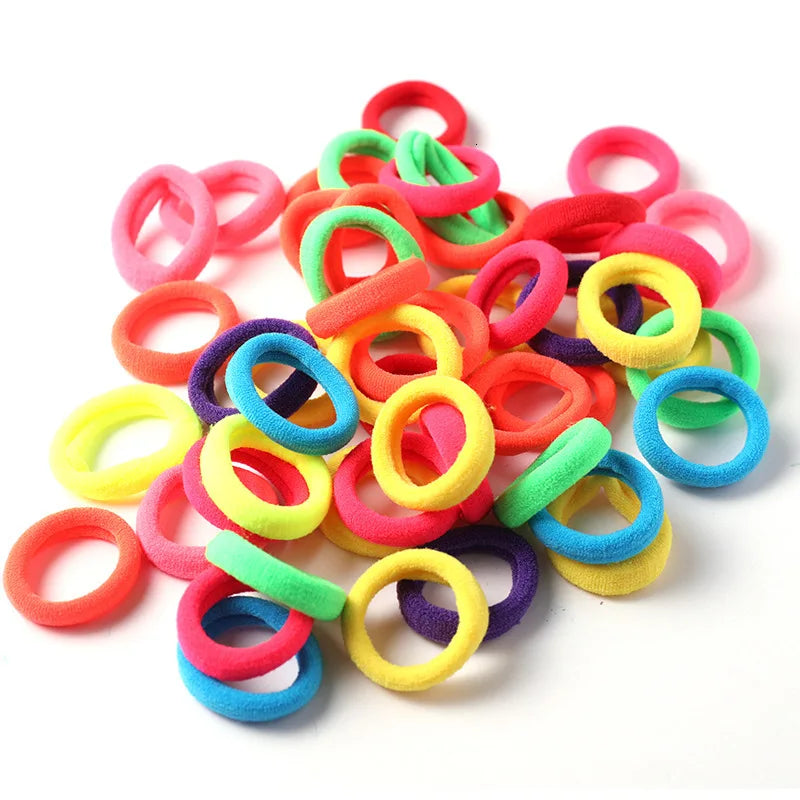 Femlion 50pcs Girl Nylon Elastic Hair Bands Scrunchies Ponytail Holder Accessories