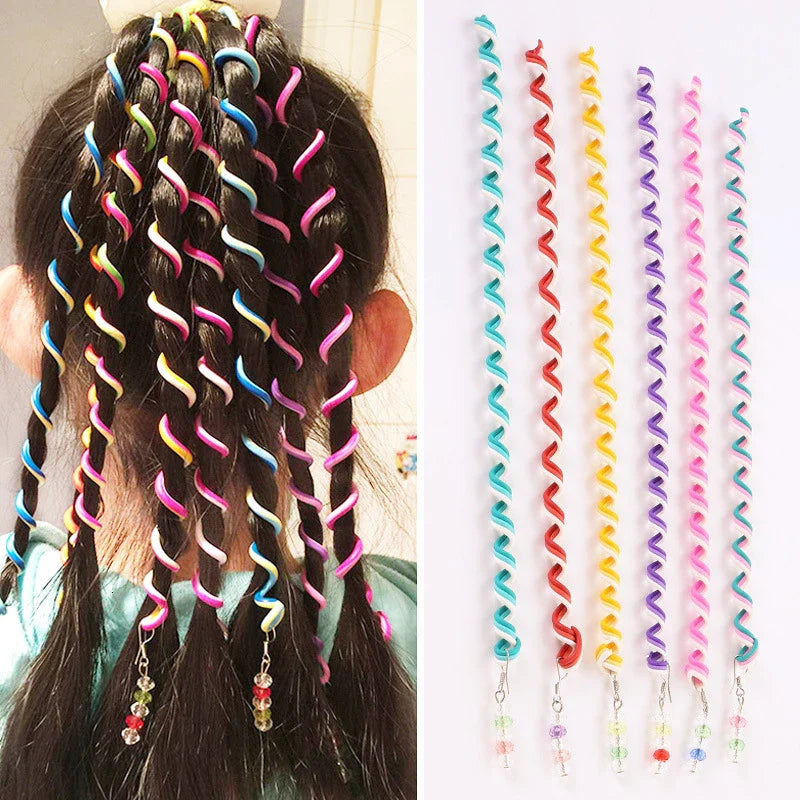 Femlion Crystal Headbands Set for Girls - 6pcs Colorful Long Hair Bands