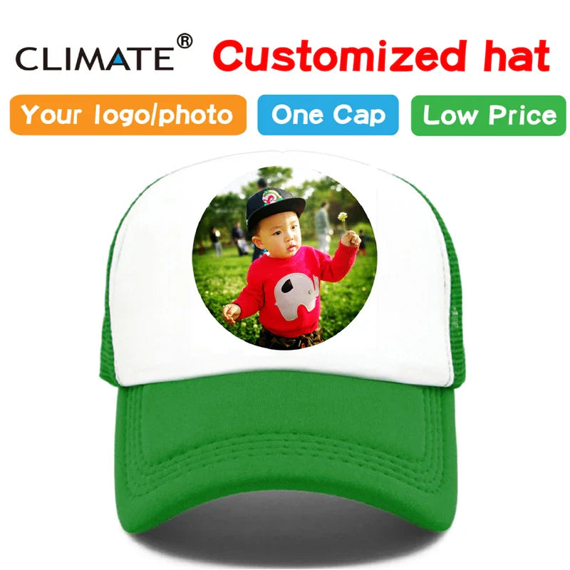 Femlion DIY Logo Trucker Cap with Personalized Photo | Custom Polyester Mesh Print Cap