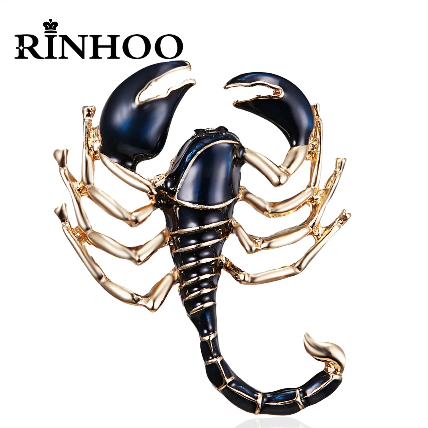 Femlion Enamel Scorpion Brooches Crystal Animal Coat Pins for Women