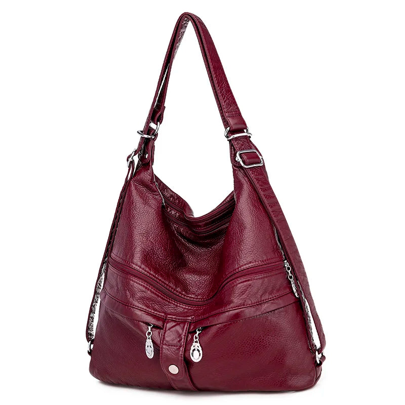 Femlion Soft Leather Crossbody Bag for Women, Designer Shoulder Tote with Pockets in 3 Colors