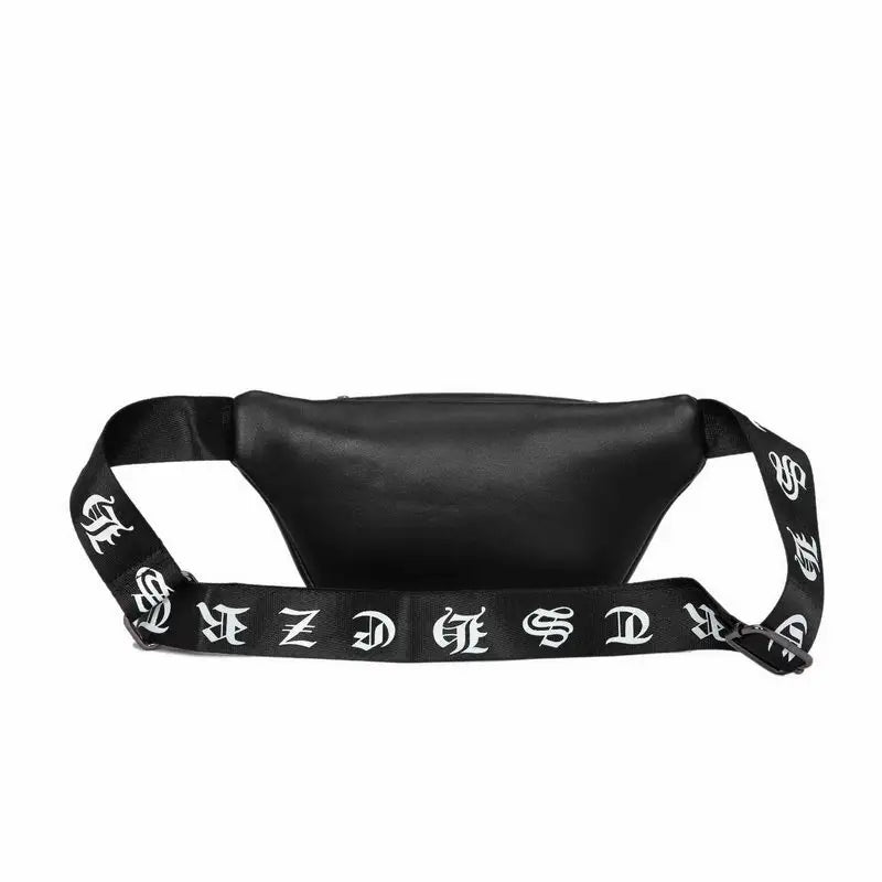 Femlion Skull Waist Bag Unisex Pu Leather Fanny Pack, Black Belt Bum Bag