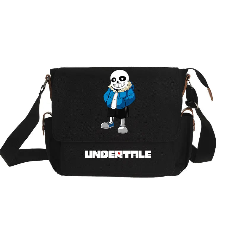 Femlion Undertale Sans Skull Casual Crossbody Bag for School and Cosplay