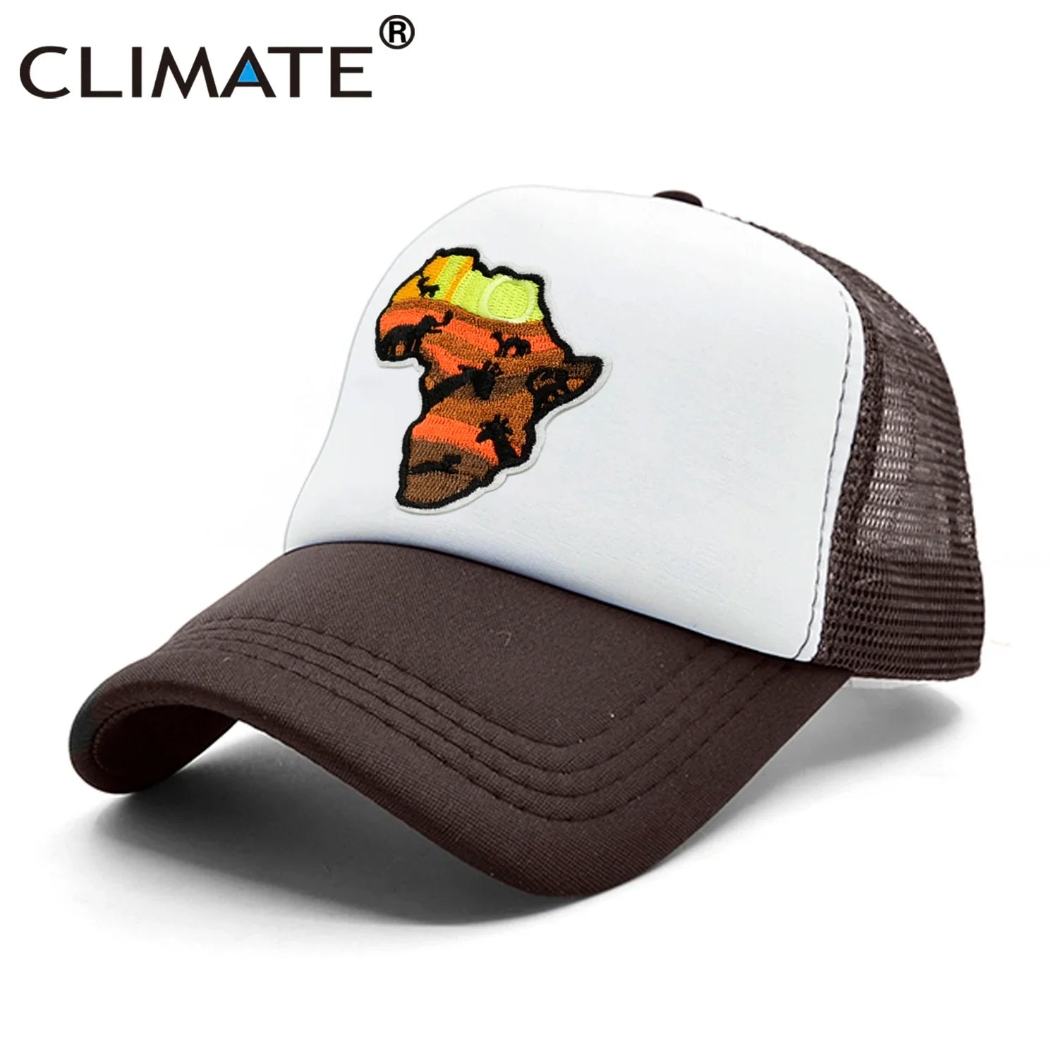 Femlion African Trucker Cap: Savanna Safari Tours Mesh Hat with Wildlife Map