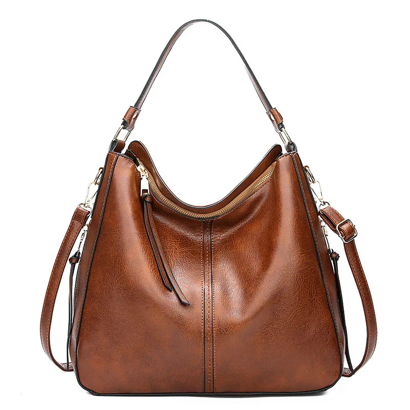 Femlion Vintage Crossbody Bag: Designer Soft Leather Handbag for Women