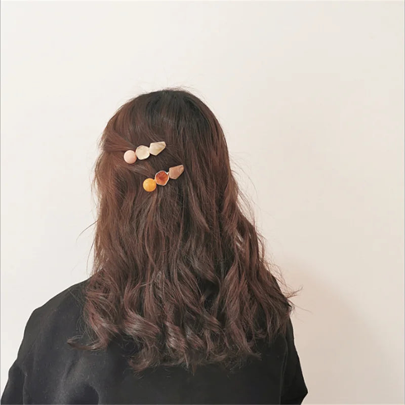 Femlion Geometric Marble Pattern Hair Clip for Women - Trendy Hair Barrette Accessories