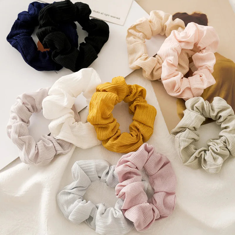 Femlion 10pcs Women's Hair Scrunchies Set Bright Colors Korea Style Accessories