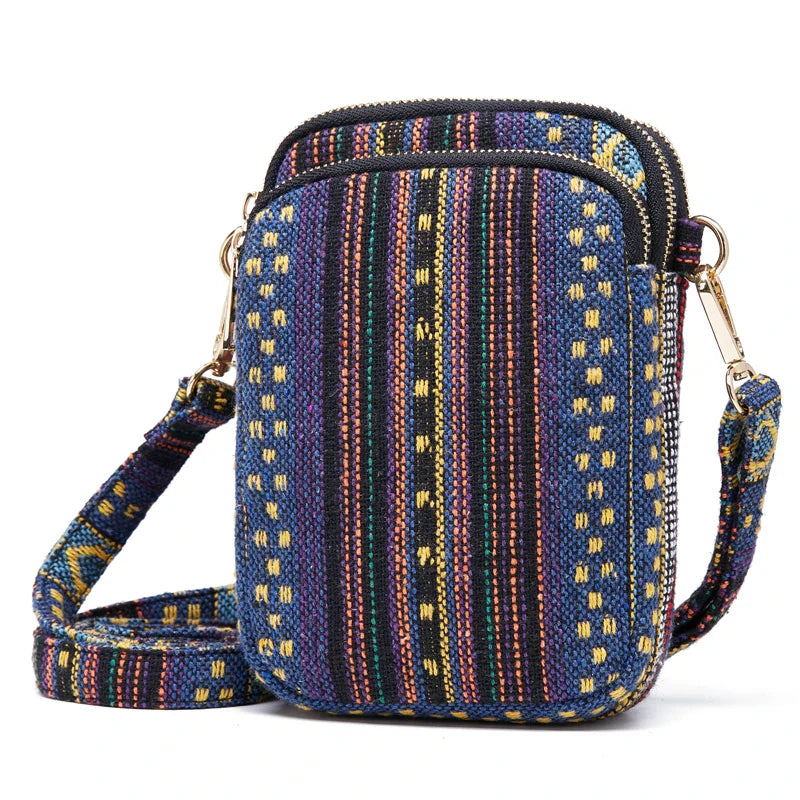 Femlion Boho Messenger Bag: Mini Phone Case Shoulder Purse