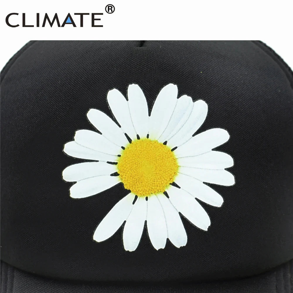 Femlion Daisy Flower Trucker Cap - Cute Hip Hop Summer Mesh Baseball Hat