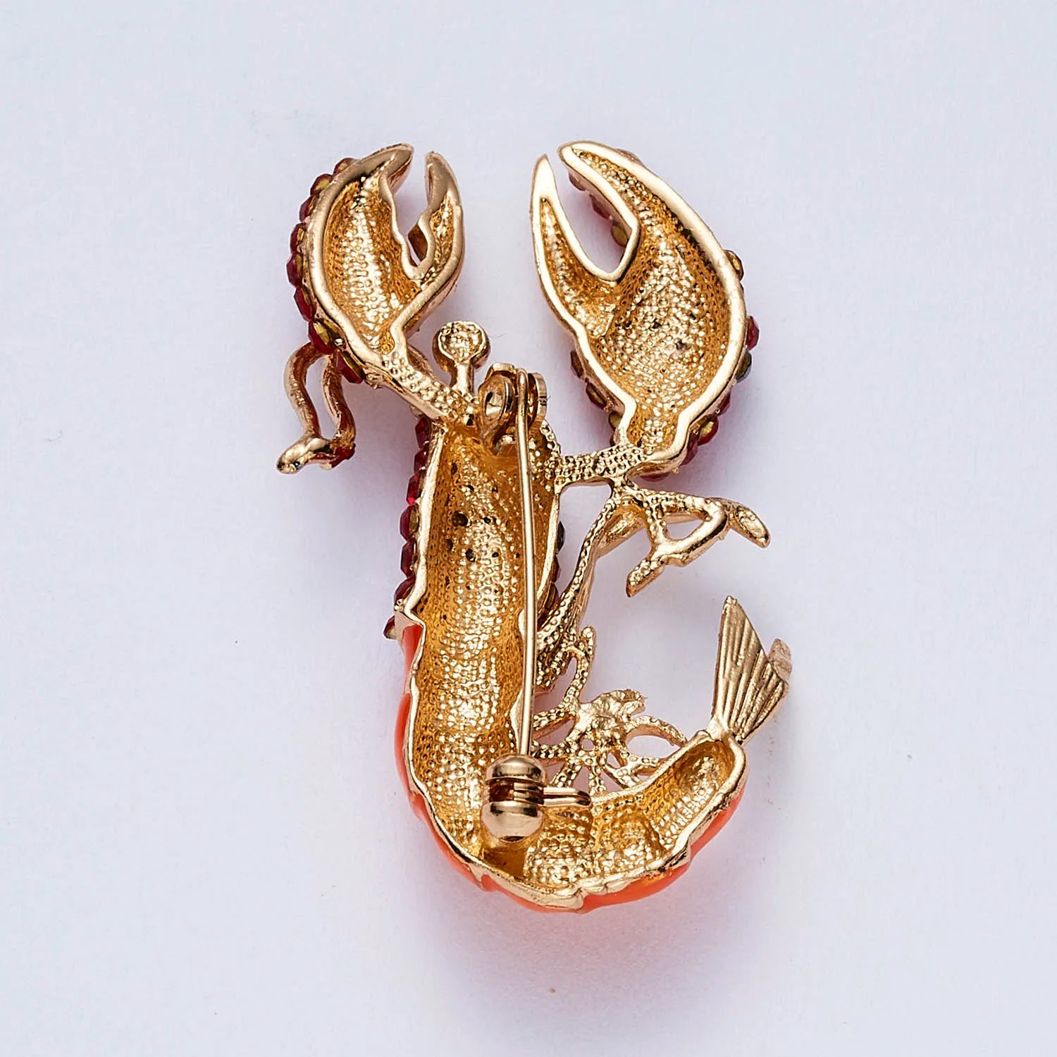 Femlion Rhinestone Shrimp Brooch | Sparkling Insect Badge for Women