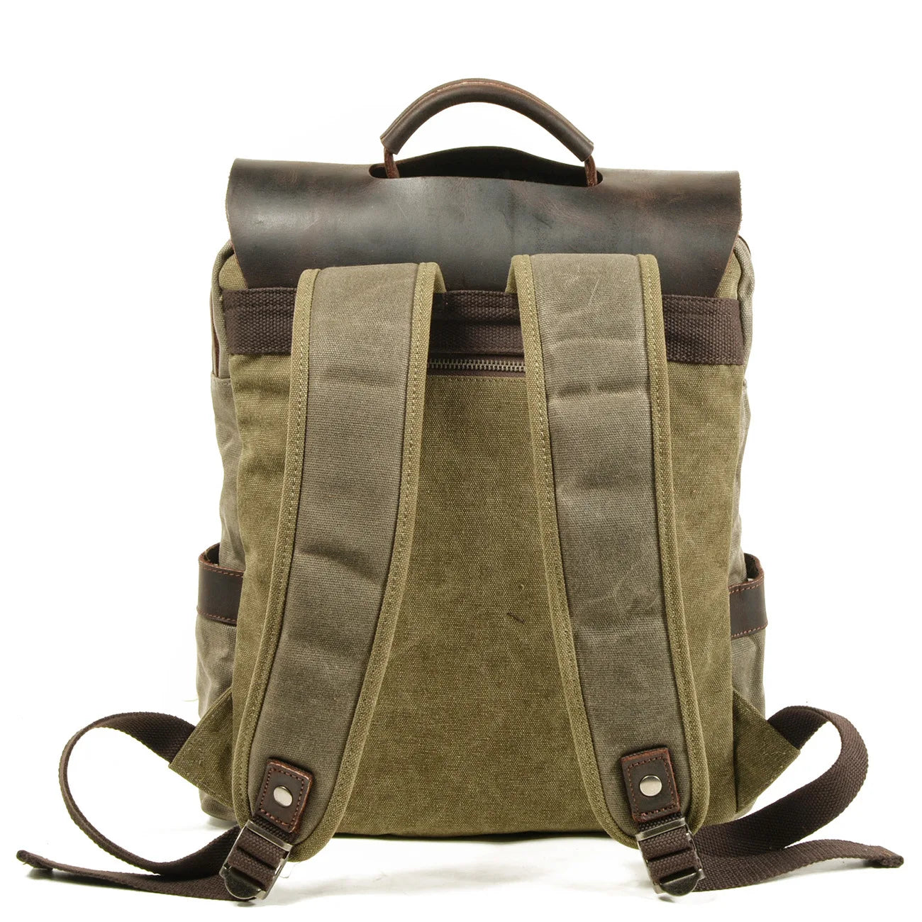 Femlion Canvas & Leather Outdoor Laptop Backpack