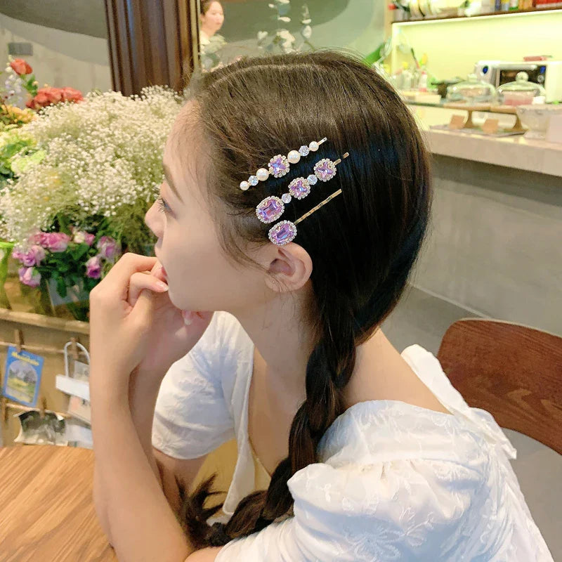 Femlion Crystal Hair Clips Set for Women - Stylish Hair Accessories and Gift