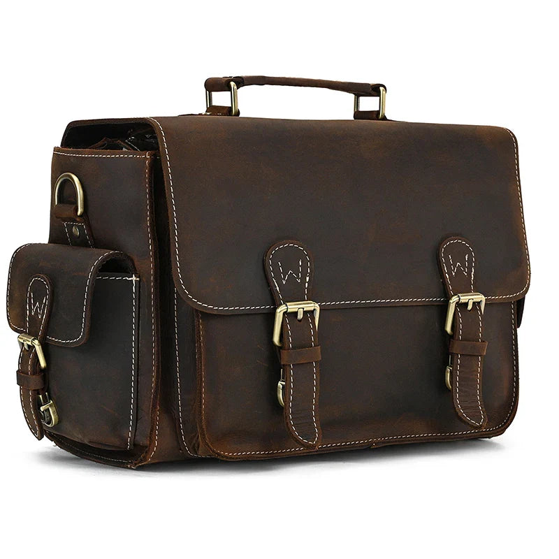 Femlion Vintage Leather Camera Shoulder Bag for Men: Stylish Crossbody Outdoor Man Bags