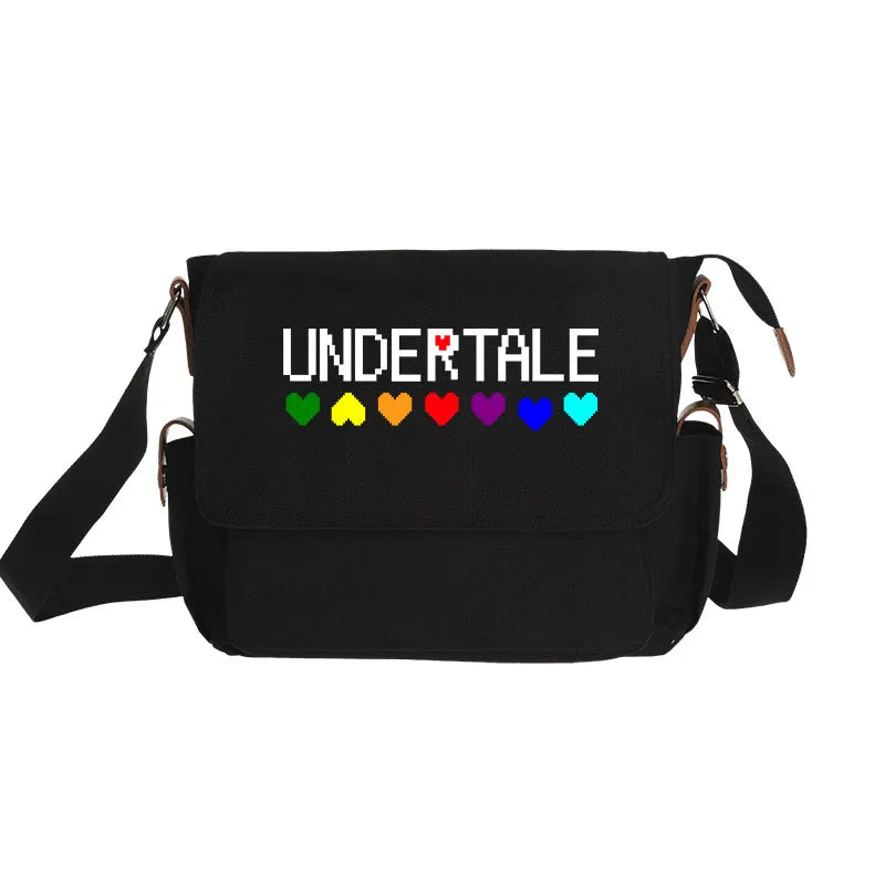 Femlion Undertale Sans Skull Casual Crossbody Bag for School and Cosplay