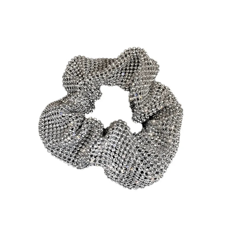 Femlion Rhinestone Hair Tie Scrunchies: Sparkling Party Headdress for Women Girls