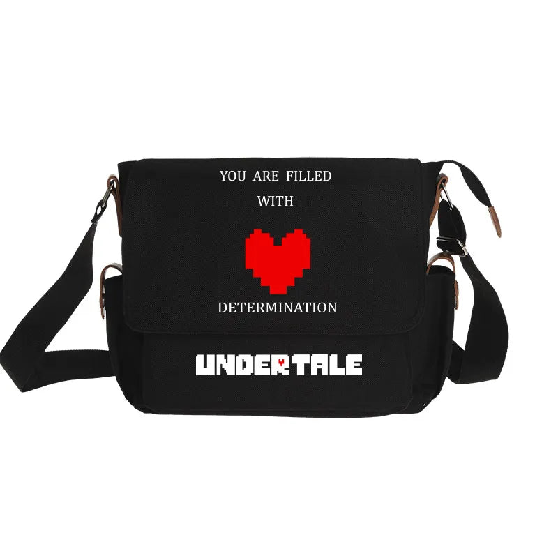 Femlion Undertale Sans Skull Casual Crossbody Bag for School and Cosplay