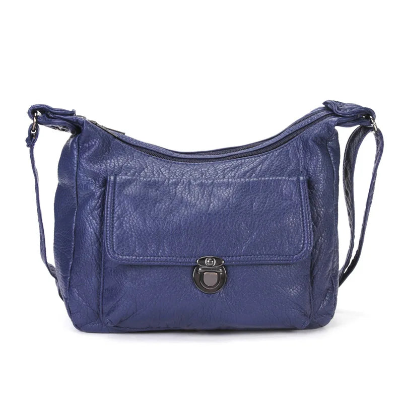 Femlion Soft Leather Crossbody Bag with Large Pockets and Stylish Design