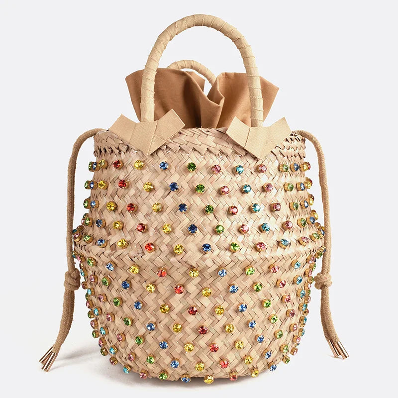 Femlion Rainbow Crystal Woven Tote Bag: Best Handbag 2020 for Women