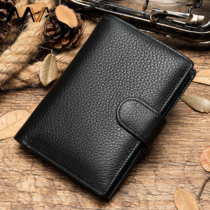 Femlion Men's Genuine Leather Slim Bifold Wallet: Stylish, Lightweight, Durable Business Purse