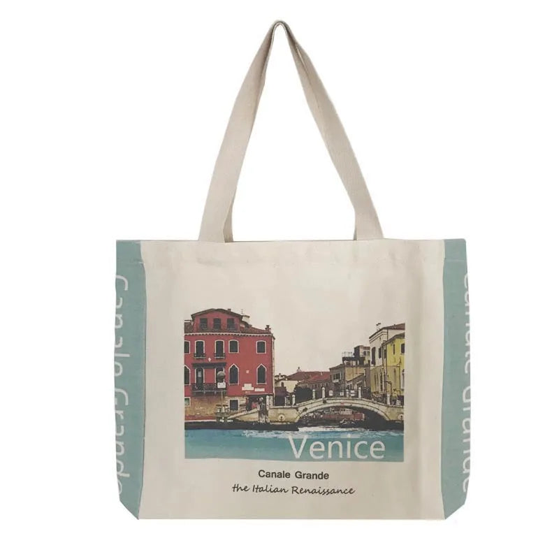 Femlion Venice Canvas Tote Bag for Women