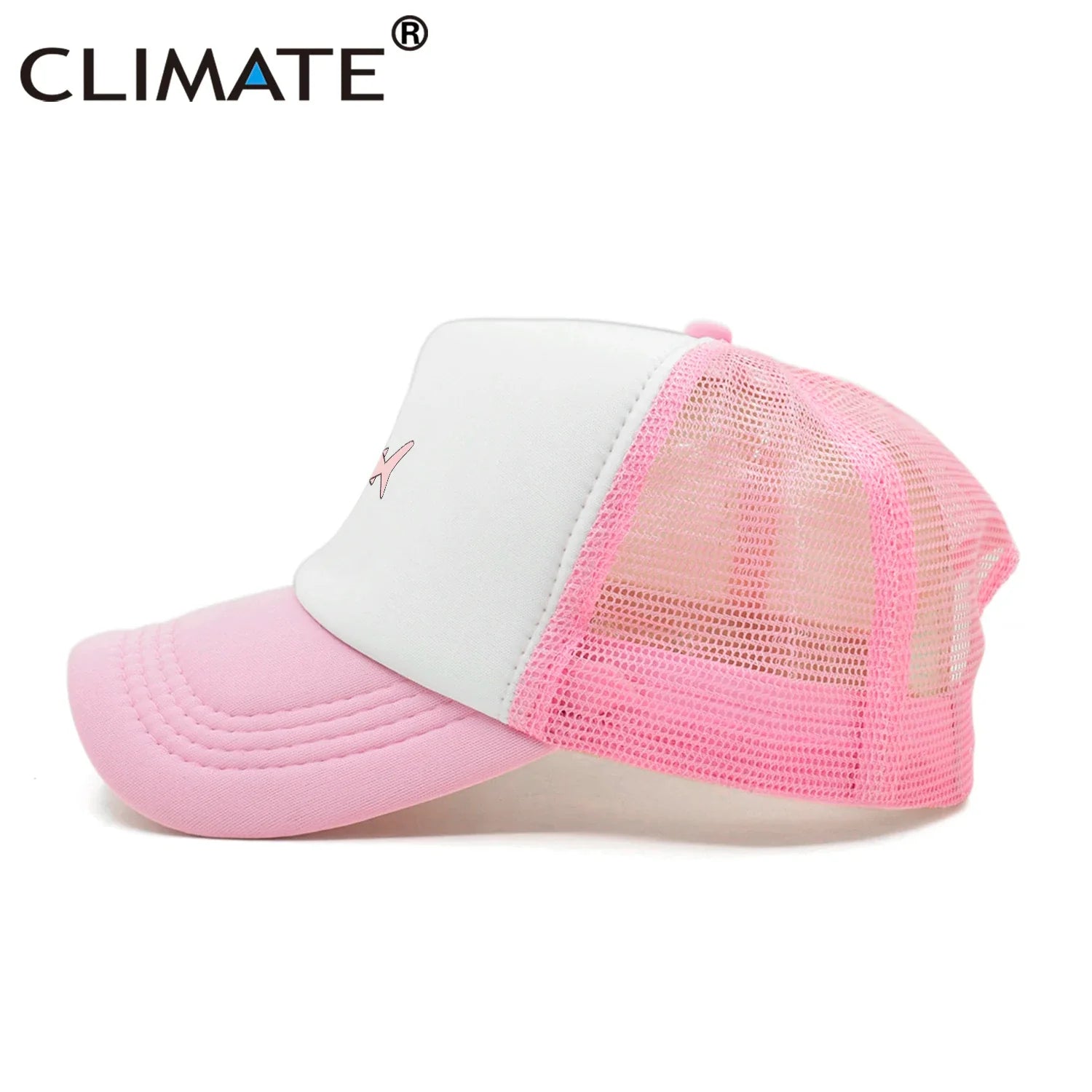 Femlion Pink Shark Trucker Cap - Hip Hop Summer Mesh Beach Hat for Men Women