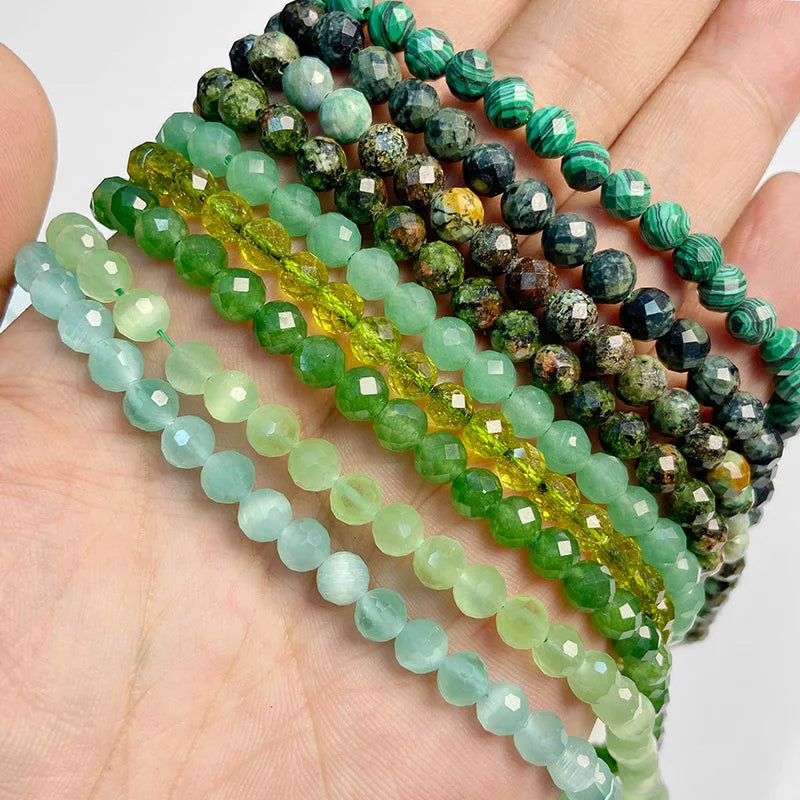 Faceted Cat Eye Beads 6MM Round for DIY Bracelets by Femlion