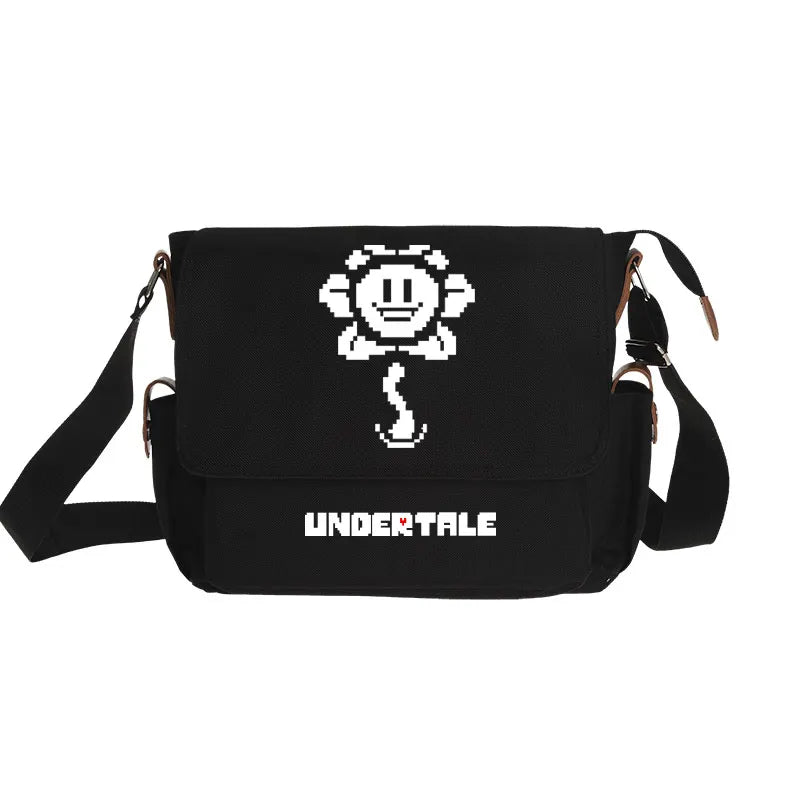 Femlion Undertale Sans Skull Casual Crossbody Bag for School and Cosplay