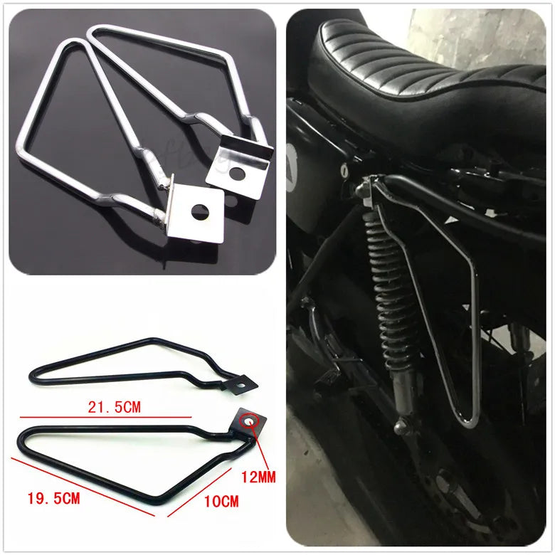 Femlion Motorcycle Side Bag Bracket Set - Cool Black Luggage Rack for Saddle Bags