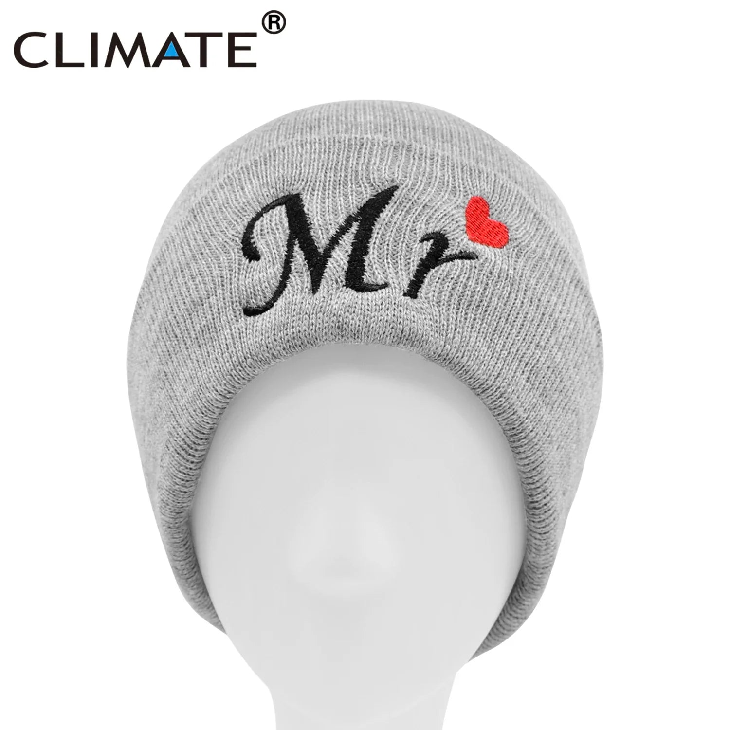 Femlion Cartoon Embroidery Knit Beanie Couple Hat Set