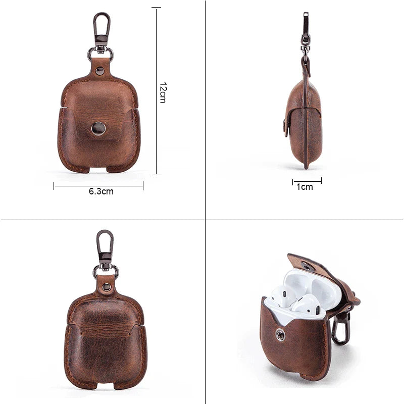 Femlion Leather AirPods Covers Keychain: Portable, Shatter-Resistant Headset