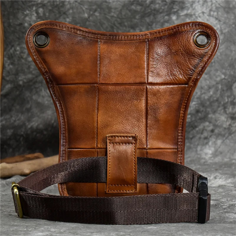 Femlion Men's Leather Waist Bag for Hips and Legs