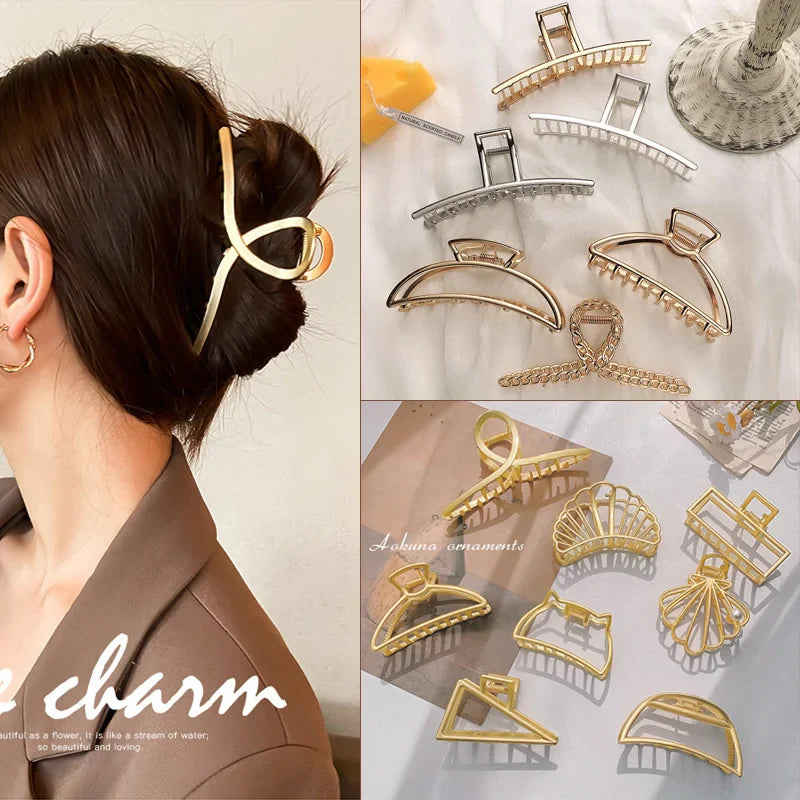 Femlion Geometric Hair Claw Barrettes - Elegant Hair Clip for Women