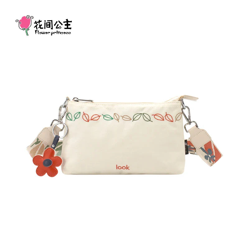 Femlion 2024 Original Lightweight Embroidery Small Crossbody Bag, Nylon, Summer Collection