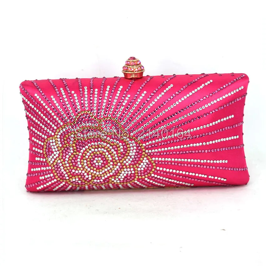 Femlion Sparkly Crystal Evening Clutch: Elegant Wedding Party Purse