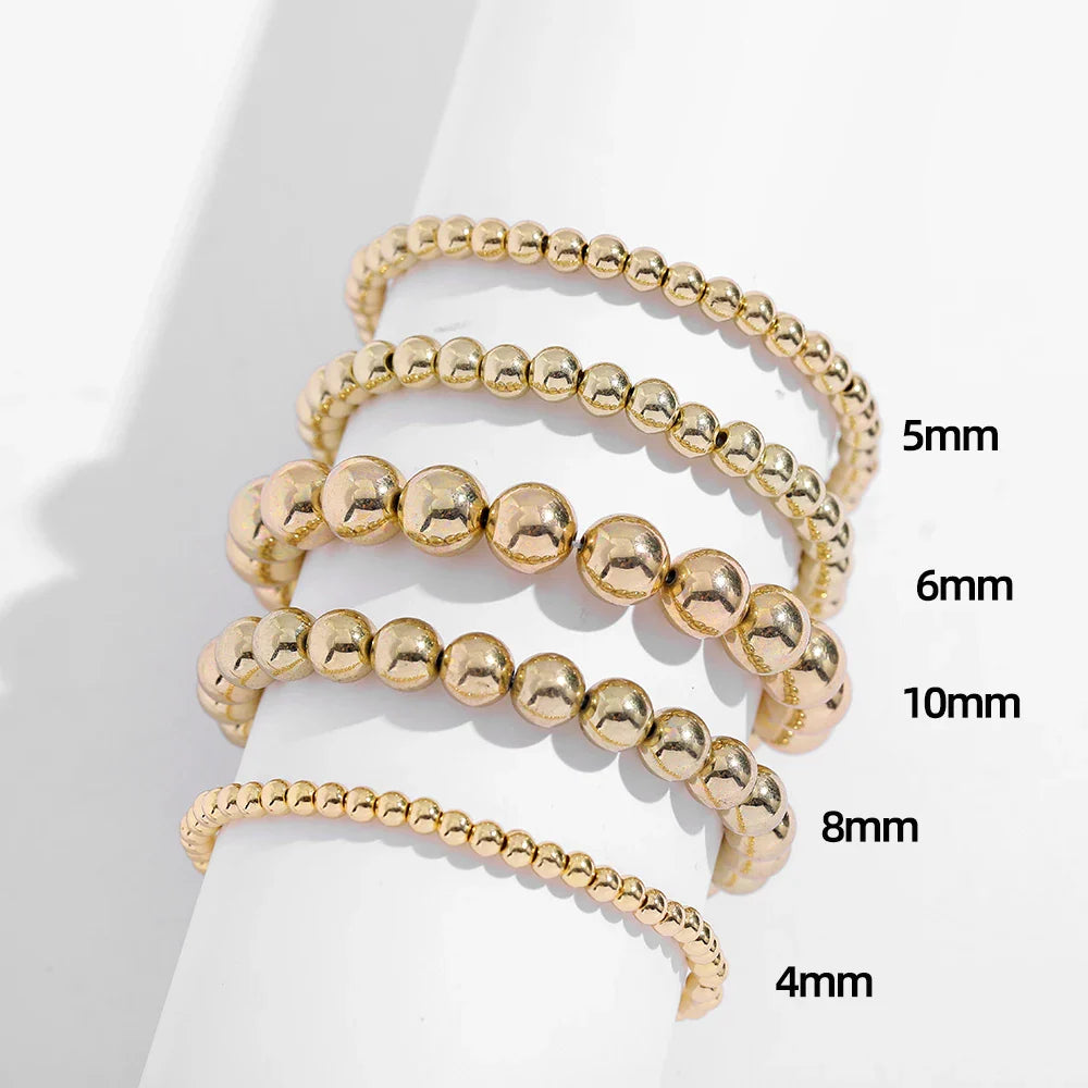 Femlion Gold Beaded Chain Bracelet 2020