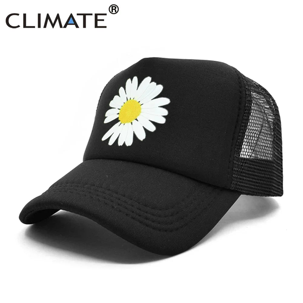 Femlion Daisy Flower Trucker Cap - Cute Hip Hop Summer Mesh Baseball Hat