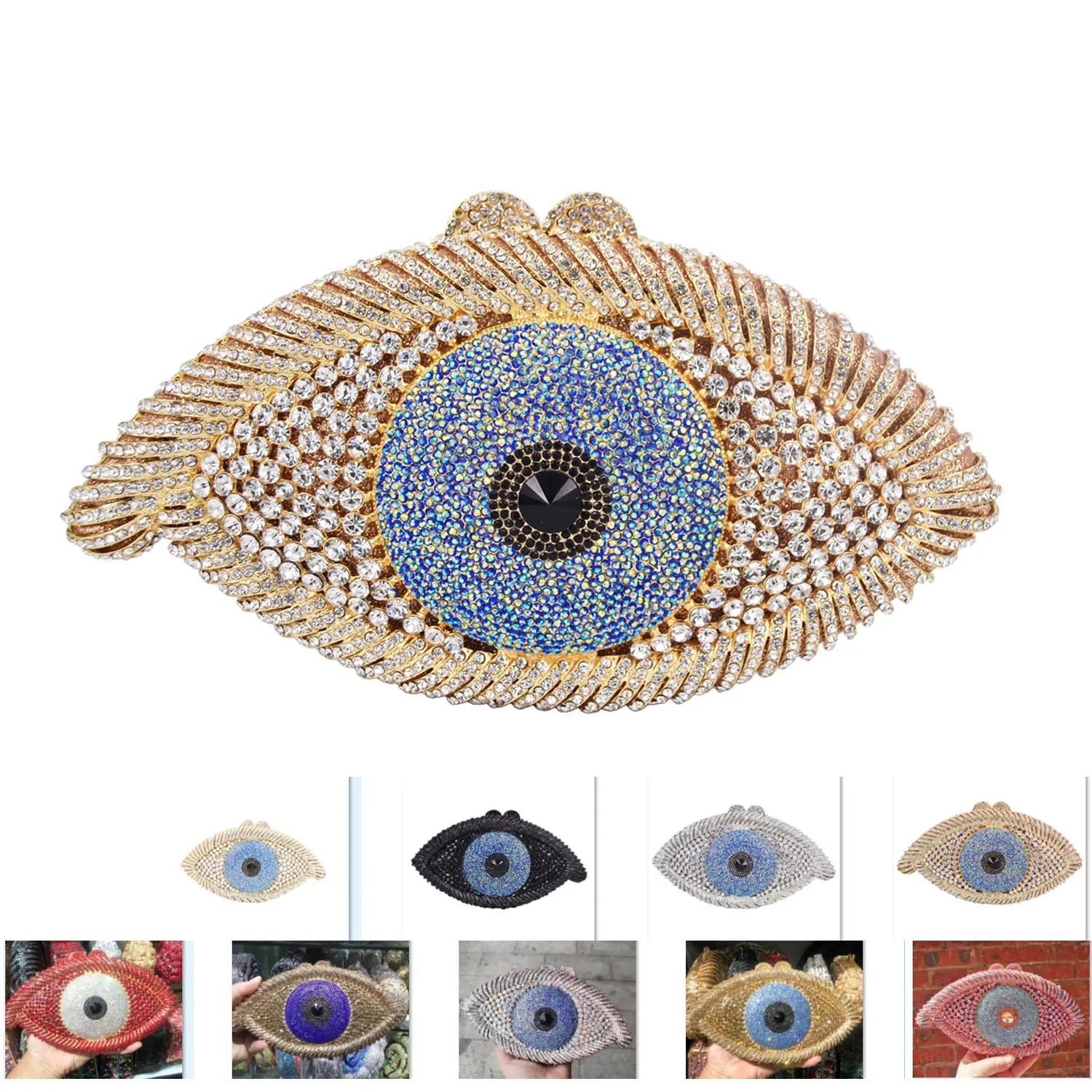 Femlion Evil Eye Crystal Purse Evening Bag Party Clutch Lady banquet