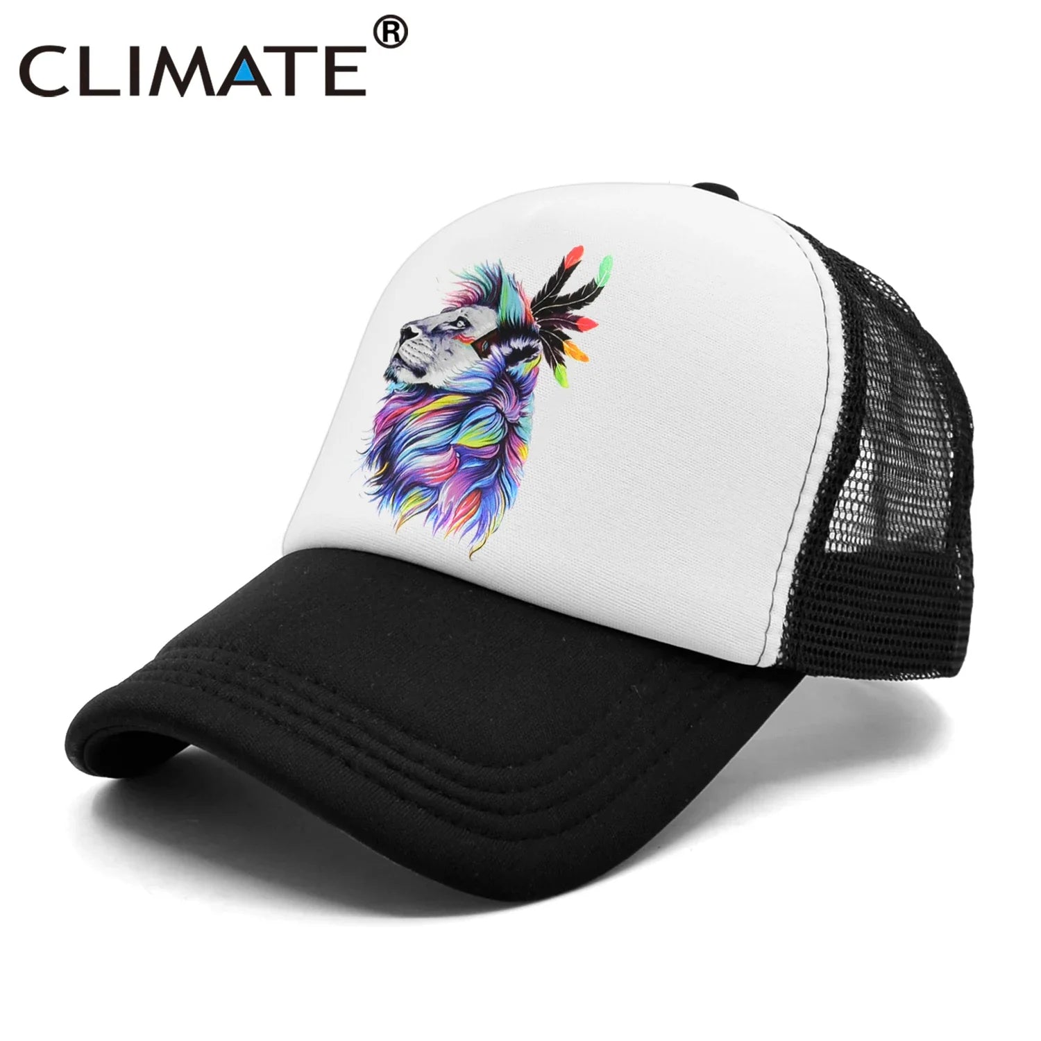 Femlion Cool Lion Trucker Cap Mesh King Hat African Wildlife Men's Branded Fashion