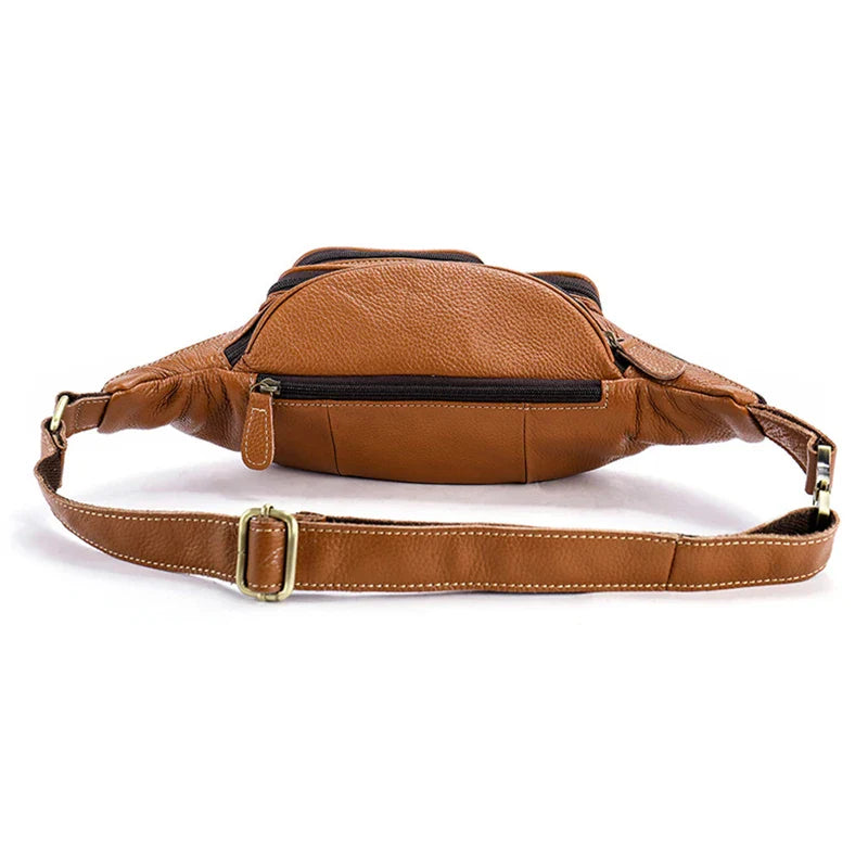 Femlion Leather Hip Belt Crossbody Bag for Men