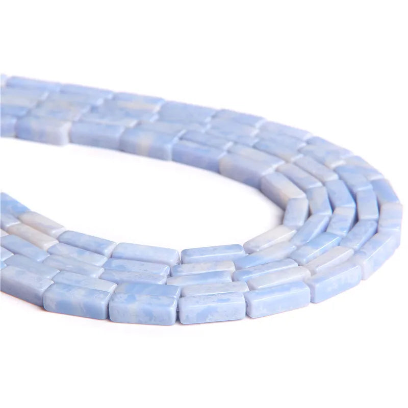 Femlion 15.5" Lace Agate Amethyst Brick Beads Strand for DIY Jewelry