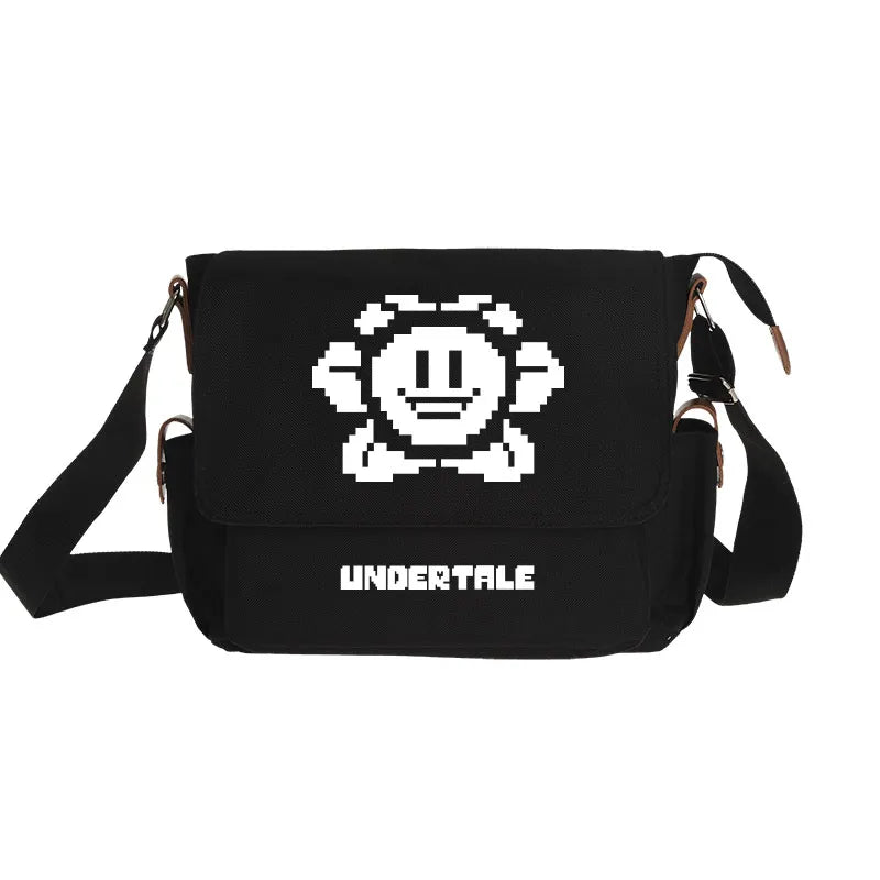 Femlion Undertale Sans Skull Casual Crossbody Bag for School and Cosplay