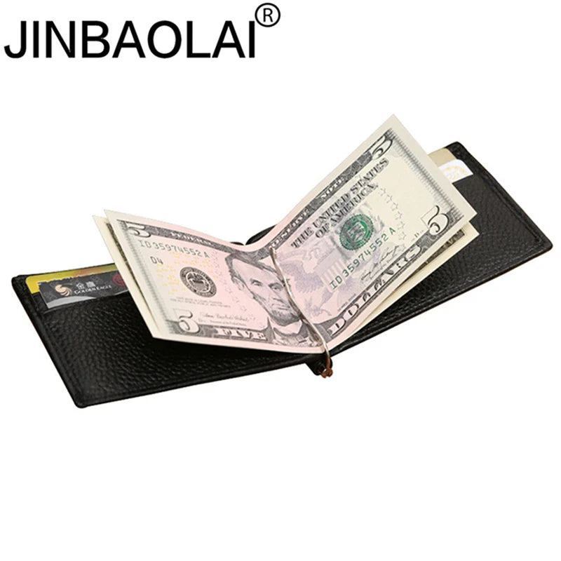 Femlion Genuine Leather Men's Wallet Billfold with Money Clip and Card Holder