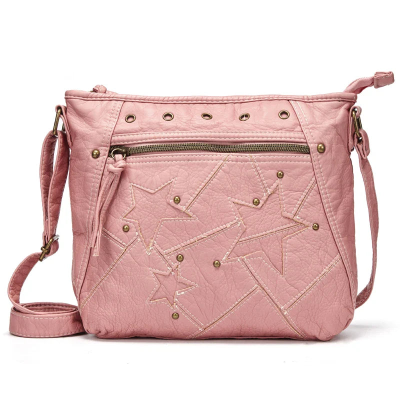 Femlion Star Patchwork Shoulder Bag Trendy Crossbody Handbag for Women