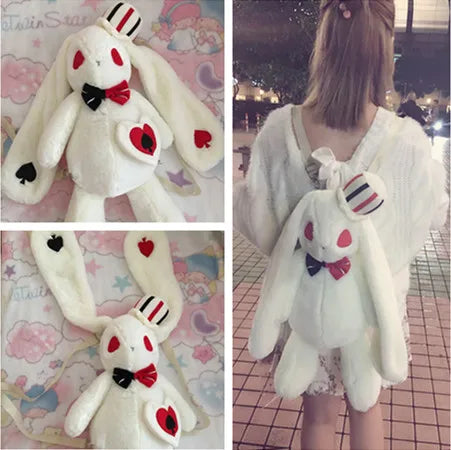 Femlion Pote Loppy Rabbit Plush Doll Backpack for Girls - LOLITA Style