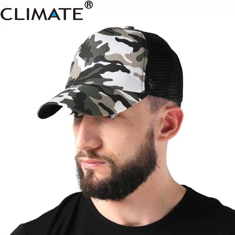 Femlion Men's Camo Trucker Cap: Lightweight Mesh Adjustable Summer Hat