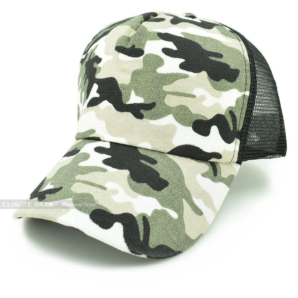 Femlion Men's Camo Trucker Cap: Lightweight Mesh Adjustable Summer Hat